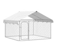 vidaXL Gabbia per Cani da Esterno con Tetto 200x200x150 cm