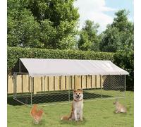 vidaXL Gabbia per Cani da Esterno con Tetto 400x200x150 cm