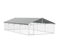 vidaXL Gabbia per Cani da Esterno con Tetto 600x300x150 cm