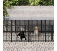 vidaXL Gabbia per Cani da Esterno con Tetto in Acciaio 7,51 m²