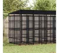 vidaXL Gabbia per Cani da Esterno con Tetto in Acciaio 9,22 m²