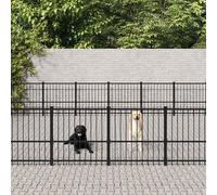 vidaXL Gabbia per Cani da Esterno in Acciaio 33,87 m²