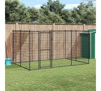 vidaXL Gabbia per Cani da Esterno in Acciaio con Tetto 7,26 m²