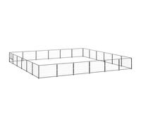 vidaXL Gabbia per Cani Nera 36 m² in Acciaio