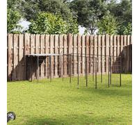 vidaXL Gabbia per Cani Nera 4,84 m² in Acciaio