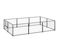 vidaXL Gabbia per Cani Nera 6 m² in Acciaio