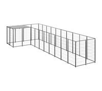 vidaXL Gabbia per Cani Nera 7,26 m² in Acciaio