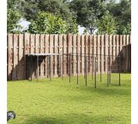 vidaXL Gabbia per Cani Nera 8,47 m² in Acciaio