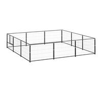 vidaXL Gabbia per Cani Nera 9 m² in Acciaio