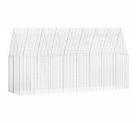 vidaXL Gabbia per Conigli Argento 400 x 100 x 210 cm Acciaio zincato
