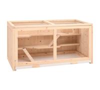 vidaXL Gabbia per Criceti 104x52x54 cm in Legno Massello di Abete