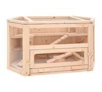 vidaXL Gabbia per Criceti 80x40x43 cm in Legno Massello di Abete