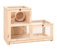 vidaXL Gabbia per Criceti 81x40x60 cm in Legno Massello di Abete