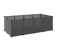 vidaXL Gabbia per Piccoli Animali Nera 144x74x46,5 cm in PP e Acciaio
