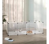 vidaXL Gabbia per Piccoli Animali Trasparente 144x74x46,5cm PP Acciaio