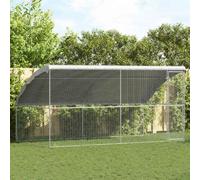 vidaXL Gabbia per polli 2 pcs Argento 400 x 200 x 198,5 cm