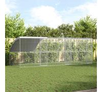vidaXL Gabbia per polli 3 pz Argento 600 x 200 x 200 cm Acciaio e PE