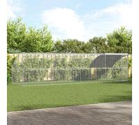 vidaXL Gabbia per polli 4 pcs Argento 800 x 200 x 200 cm Acciaio e PE