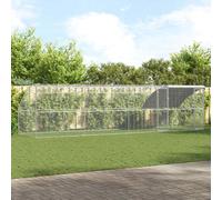 vidaXL Gabbia per polli 4 pz Argento 800 x 200 x 200 cm Acciaio e PE