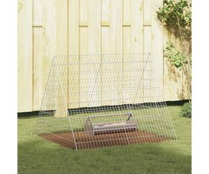 vidaXL Gabbia per polli Argento 110 x 100 x 85 cm Acciaio zincato