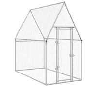 vidaXL Gabbia per Polli Argento 200x100x190 cm in Acciaio Zincato
