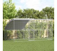vidaXL Gabbia per polli Argento 400 x 200 x 198.5 cm Acciaio zincato