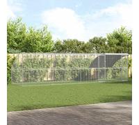 vidaXL Gabbia per polli Argento 800 x 200 x 198.5 cm Acciaio zincato