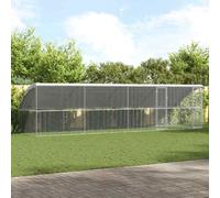 vidaXL Gabbia per polli Argento 800 x 200 x 198.5 cm Acciaio zincato