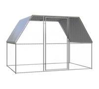 vidaXL Gabbia per Polli Argento e Grigio 3x2x2 m in Acciaio Zincato