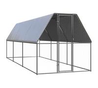 vidaXL Gabbia per Polli da Esterno 2x6x2 m in Acciaio Zincato