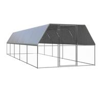 vidaXL Gabbia per Polli da Esterno 3x10x2 m in Acciaio Zincato