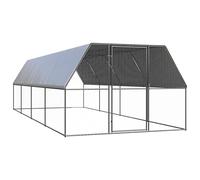 vidaXL Gabbia per Polli da Esterno 3x8x2 m in Acciaio Zincato