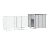vidaXL Gabbia per Polli Grigia 300x91x100 cm Acciaio Zincato