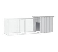 vidaXL Gabbia per Polli Grigia 300x91x100 cm Acciaio Zincato