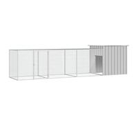 Gabbia per polli grigia 400x91x100 cm acciaio zincato