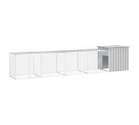Gabbia per polli grigia 500x91x100 cm acciaio zincato