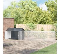 vidaXL Gabbia per uccelli Antracite 619 x 111 x 142 cm Acciaio zincato