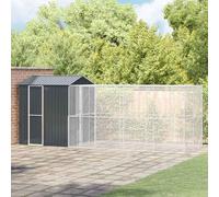 vidaXL Gabbia per uccelli Antracite 621 x 208 x 247 cm Acciaio zincato