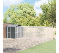 vidaXL Gabbia per uccelli Antracite 845 x 304 x 247 cm Acciaio zincato