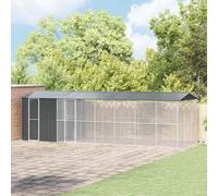 vidaXL Gabbia per uccelli Antracite 860 x 310 x 247 cm Acciaio zincato