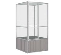 vidaXL Gabbia per Uccelli Grigia 111x107x211,5 cm Acciaio Zincato