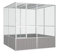 VIDAXL - Gabbia per Uccelli Grigia 213,5x217,5x211,5 cm Acciaio Zincato