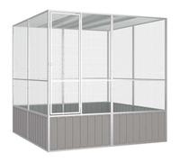 Gabbia per Uccelli Grigia 213,5x217,5x211,5 cm Acciaio Zincato