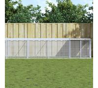 vidaXL Gabbia Polli Tetto Grigio Chiaro 1003x98x90 cm Acciaio Zincato