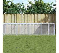 vidaXL Gabbia Polli Tetto Grigio Chiaro 803x98x90 cm Acciaio Zincato