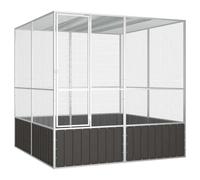 Gabbia Uccelli Antracite 213,5x217,5x211,5 cm Acciaio Zincato