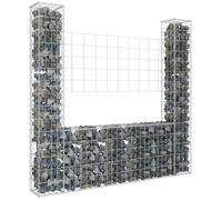 vidaXL Gabbione a U con 2 Pali in Ferro 140x20x150 cm