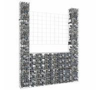 vidaXL Gabbione a U con 2 Pali in Ferro 140x20x200 cm