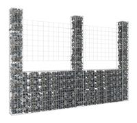 vidaXL Gabbione a U con 3 Pali in Ferro 260x20x200 cm