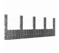 vidaXL Gabbione a U con 5 Pali in Ferro 500x20x200 cm